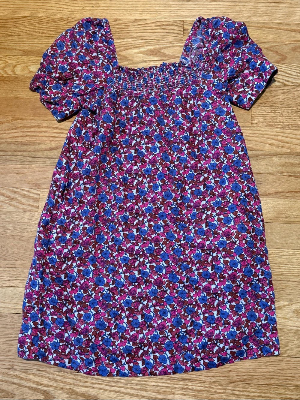 Bright floral linen dress